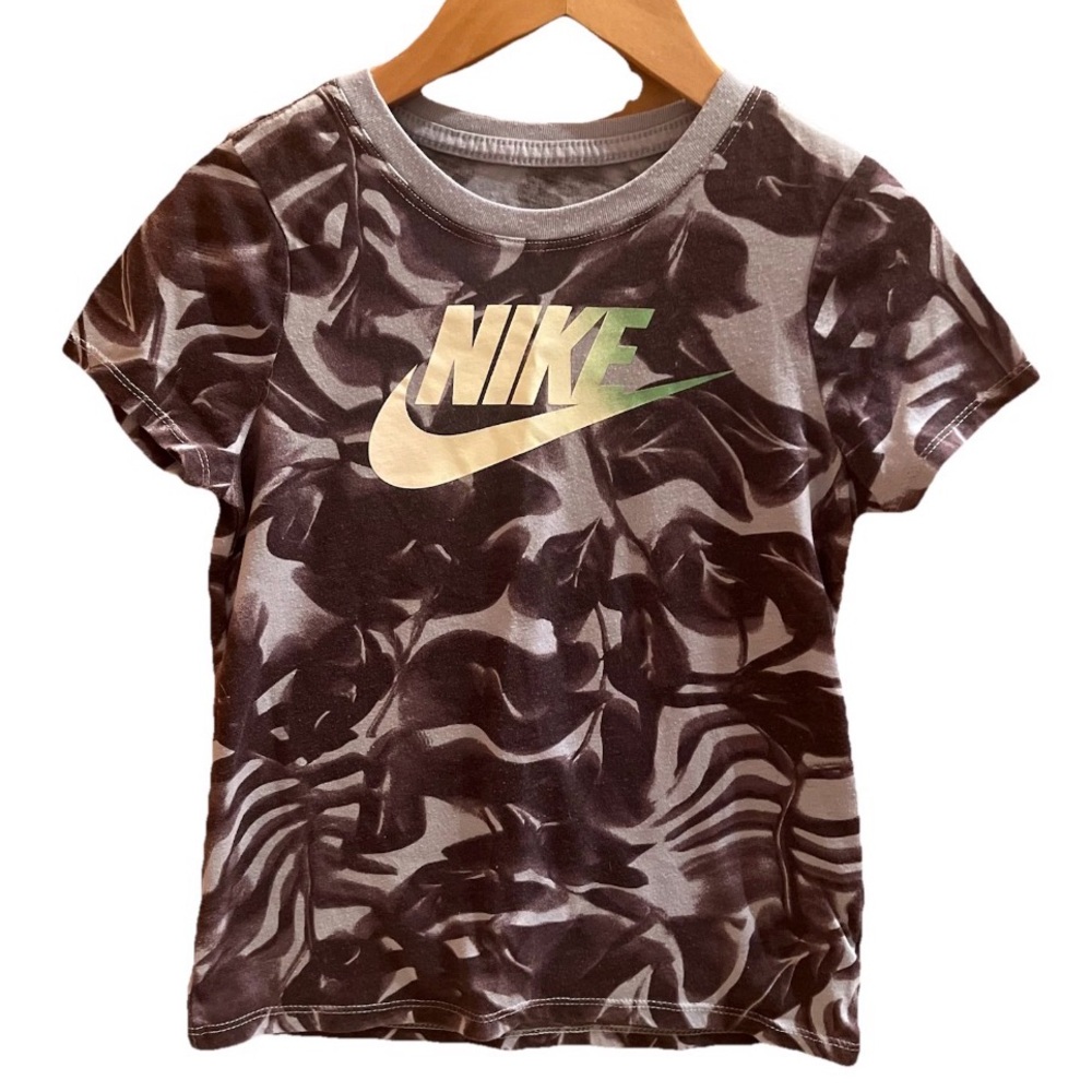 Nike Kids Jungle Print T-Shirt - Black and Blue Y2K